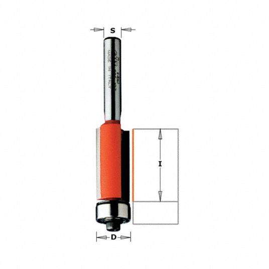 CMT Flush Trim Profile Router Bit, Carbide, 1/4 in Cutter Dia. 22EC96