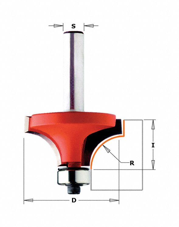 Cmt Roundover Cut Profile Router Bit Fractional Inch Carbide Tipped 2 1 2 In Cutter Dia