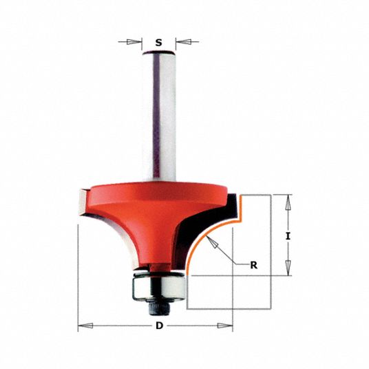 CMT Roundover Cut Profile Router Bit, Carbide Tipped, 2 1/2 in Cutter ...