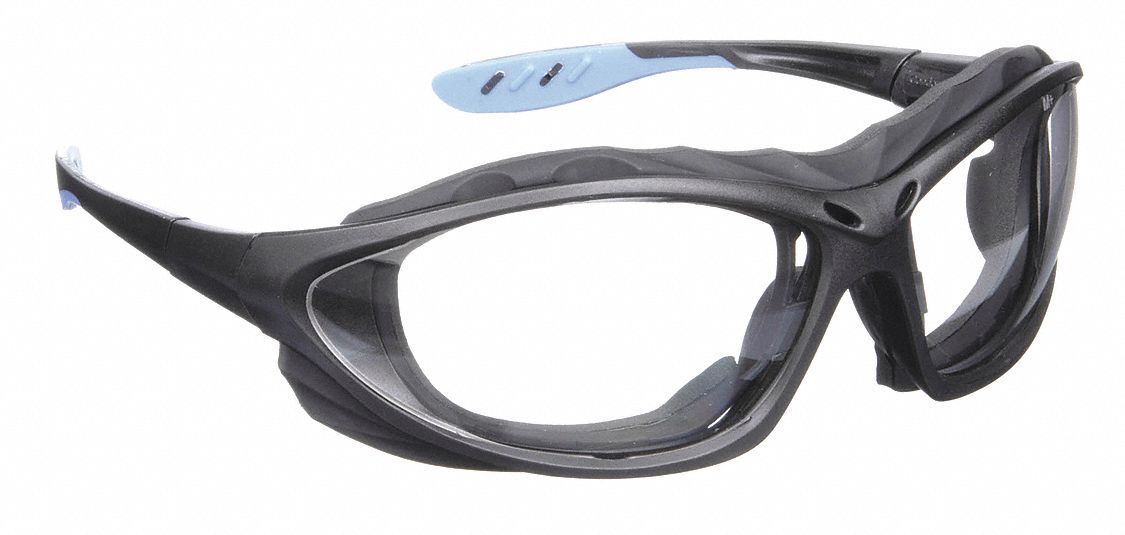 LUNETTES DE PROTECTION, MONTURE PLEINE, ENVELOPPANTE, POLYCARBONATE, ANTIRAYURES, NOIR/TRSP, M, UNISEXES