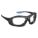 SAFETY GLASSES, FULL-FRAME, WRAPAROUND, PC, ANTI-FOG, BLACK/CLEAR, UV, M, UNISEX