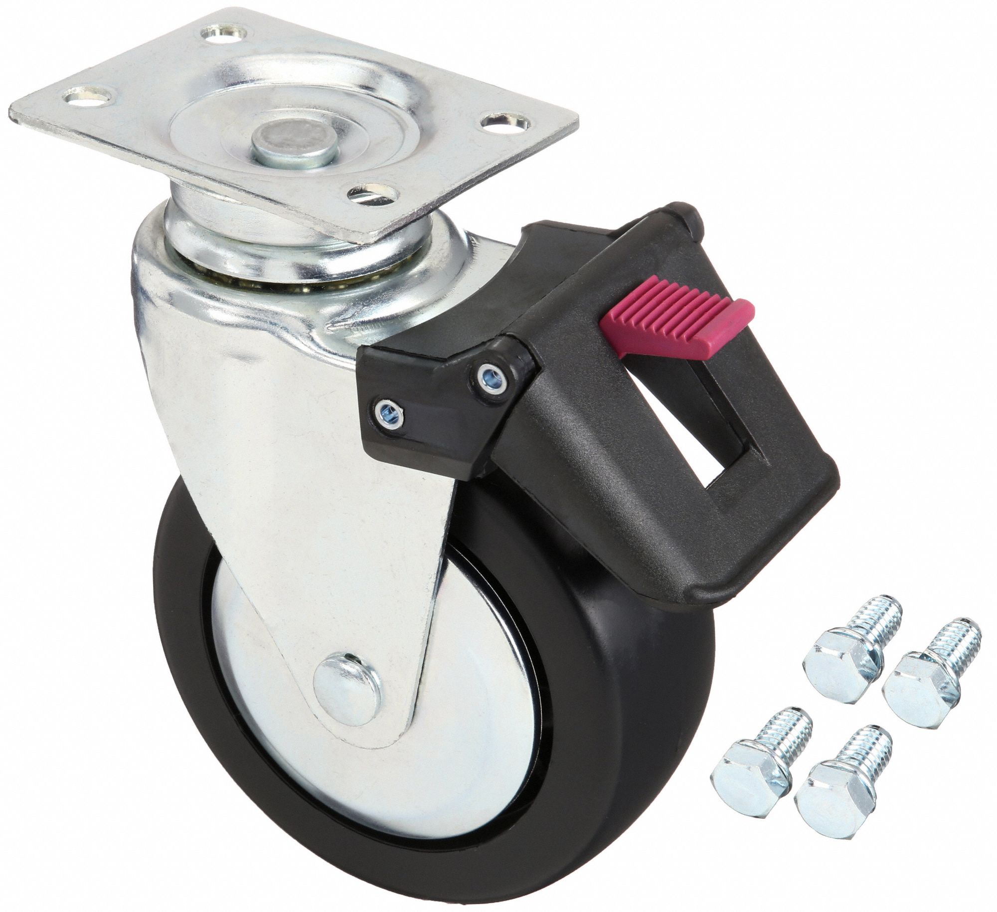 WESTWARD Black, Caster, 5 in Caster Diameter, 2 in Caster Width