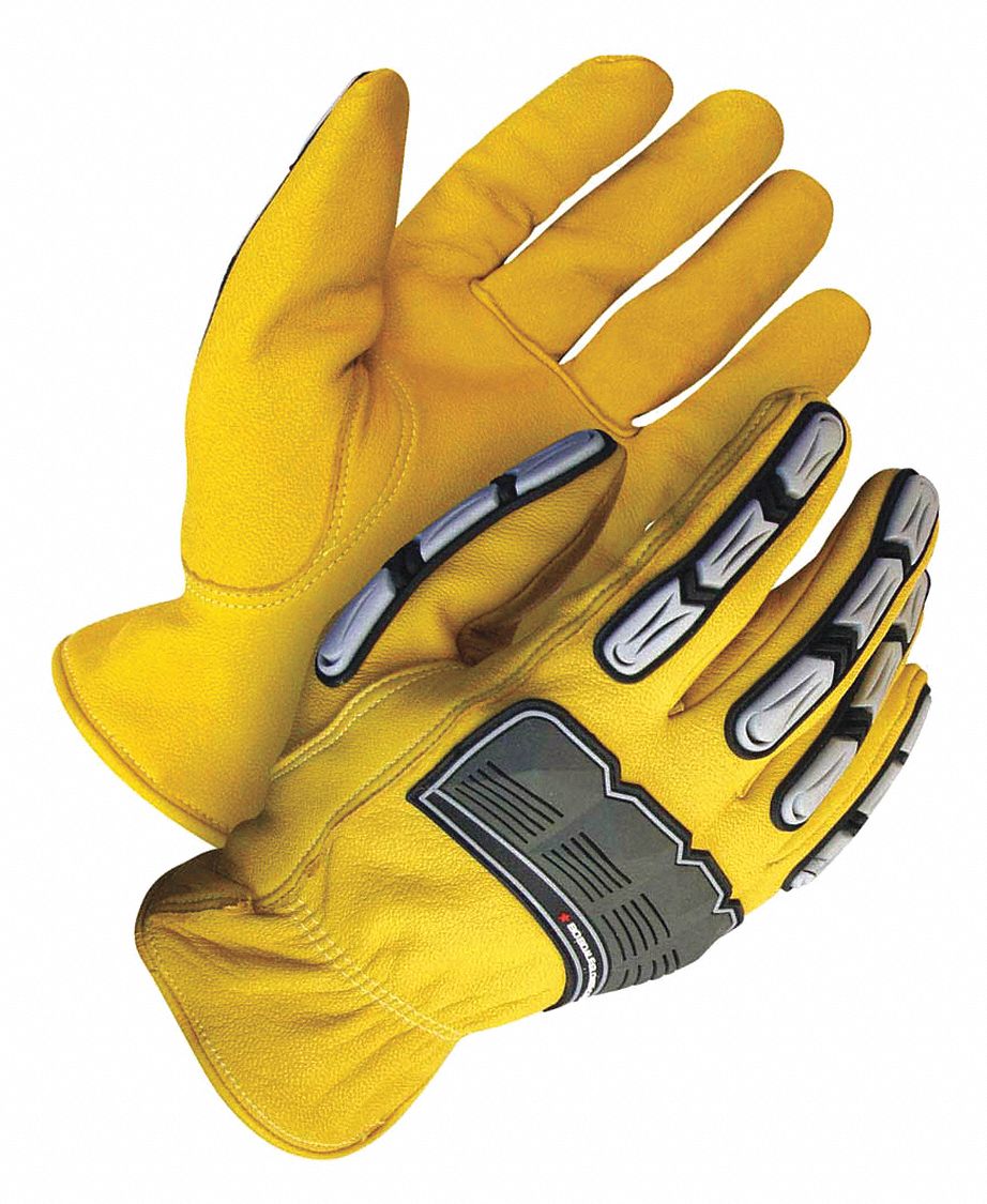 LEATHER GLOVES, S (7), ANSI IMPACT LEVEL 2 PREMIUM, DRIVERS GLOVE, GOATSKIN, KEVLAR