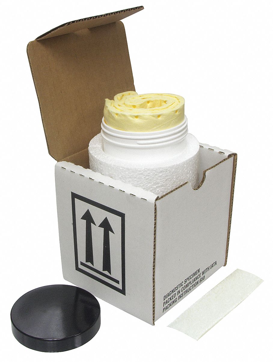 Hazardous Material Shipping Kit: 4-11/16x4-11/16x5-10/16 in, 200#, IATA PI 650, Single Wall, 12 PK
