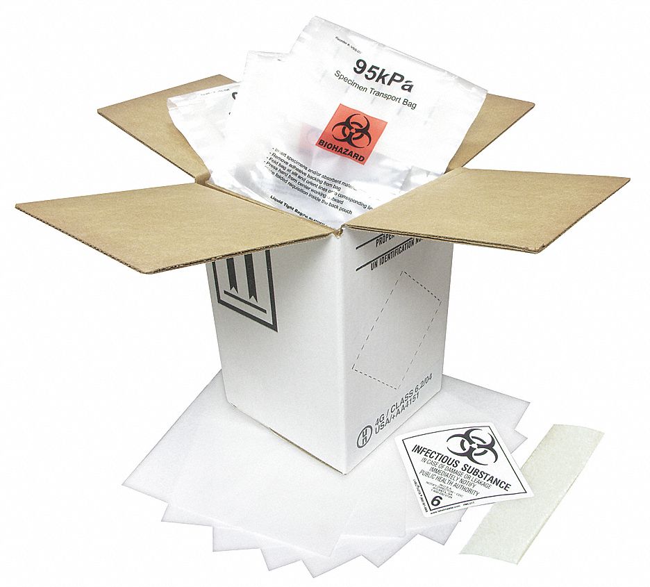 Hazardous Material Shipping Kit: 17-3/16x14-3/16x12-3/16 in, 250#, IATA PI 650, Single Wall, 2 PK