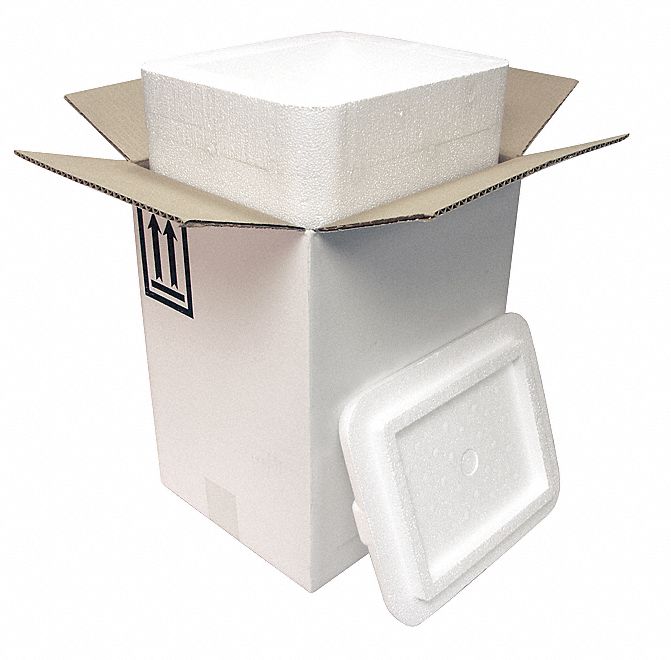 Hazardous Material Shipping Kit: 11x9x13-3/4 in, 175#, Single Wall, White, 4 PK