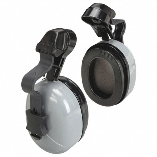 MSA Ear Muffs: Hard Hat-Mounted Earmuff, Passive, 25 dB NRR, Dielectric,  Foam, Gray