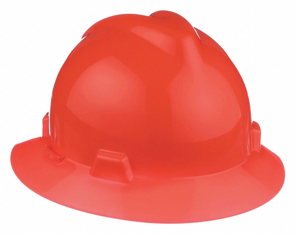 SLOTTED CAP, CSA, TYPE 1, CLASS E, PE, 4-PT STAZ-ON SUSPENSION, FRONT BRIM, ORANGE