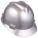 SLOTTED CAP, CSA, TYPE 1, CLASS E, PE, 4-PT FAS-TRAC III RATCHET, FULL BRIM, SILVER