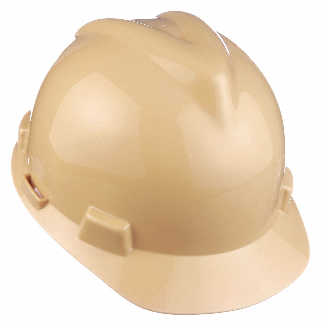 SLOTTED CAP, CSA, TYPE 1, CLASS E, PE, 4-PT FAS-TRAC III RATCHET, FRONT BRIM, LIGHT BUFF