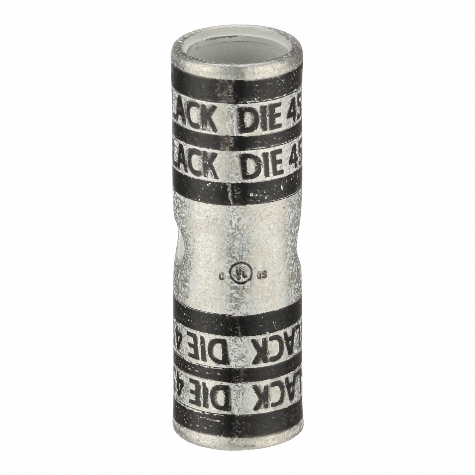 APPROVED VENDOR Open Barrel Splice: 2/0 AWG Wire Size, Black Code, 1.77 in, Copper Barrel, 45 Die (MPN 22EZ21). Key specifications — Die Code: 45; Brand: APPROVED VENDOR; Color Code: Black.