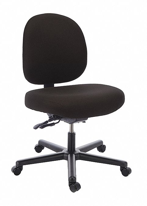 CRAMER Big and Tall Task Chair No Arm Arm Black Nylon 500 lb Wt Capacity Unassembled