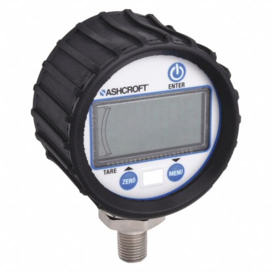 ASHCROFT Digital Industrial Pressure Gauge: 0 to 5,000 psi, For Liquids &  Gases, 1/4 in NPT Male