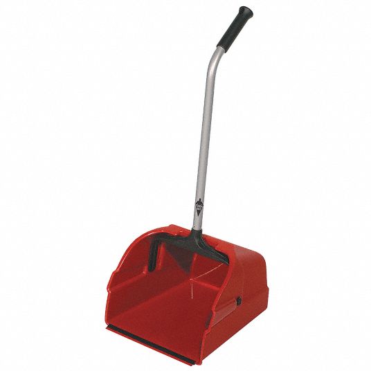 TOUGH GUY, Plastic, 13 3/4 in Wd, Long Handled Dust Pan 22F18122F181 Grainger