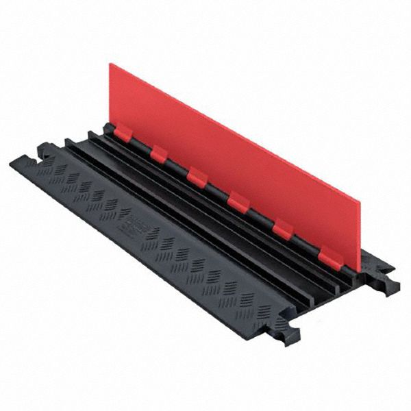 CABLE PROTECTOR STANDARD RAMP, 3 CHANNELS, HINGED, ¾ IN MAX CABLE D, 13¾ IN W, 1¼ IN H