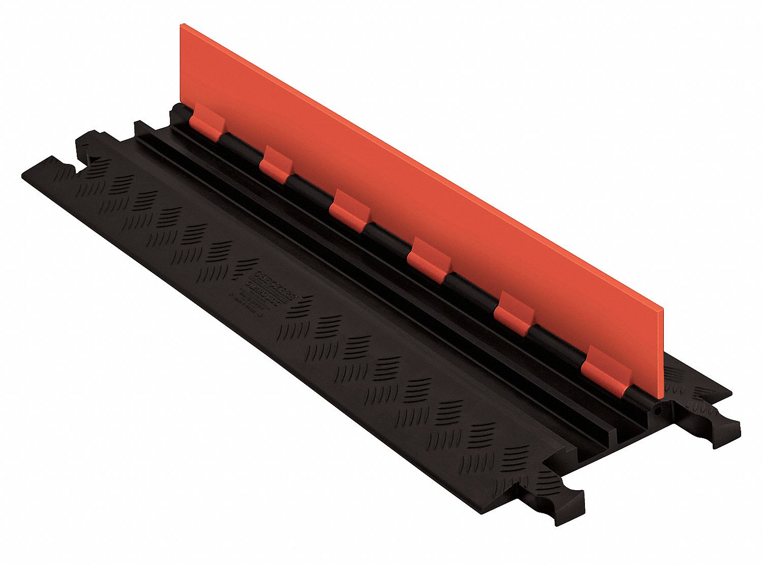 CABLE PROTECTOR STANDARD RAMP, 26,000 LB/AXLE, BLK/ORNG, 12 IN, 2 CHANNEL, HINGED