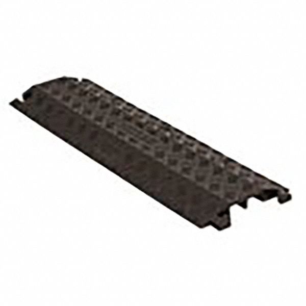 Cable Protector: 2 Channels, 1 in Max Cable Dia, 10 3/4 in Wd, 1 1/2 in Ht, 38 1/2 in Lg