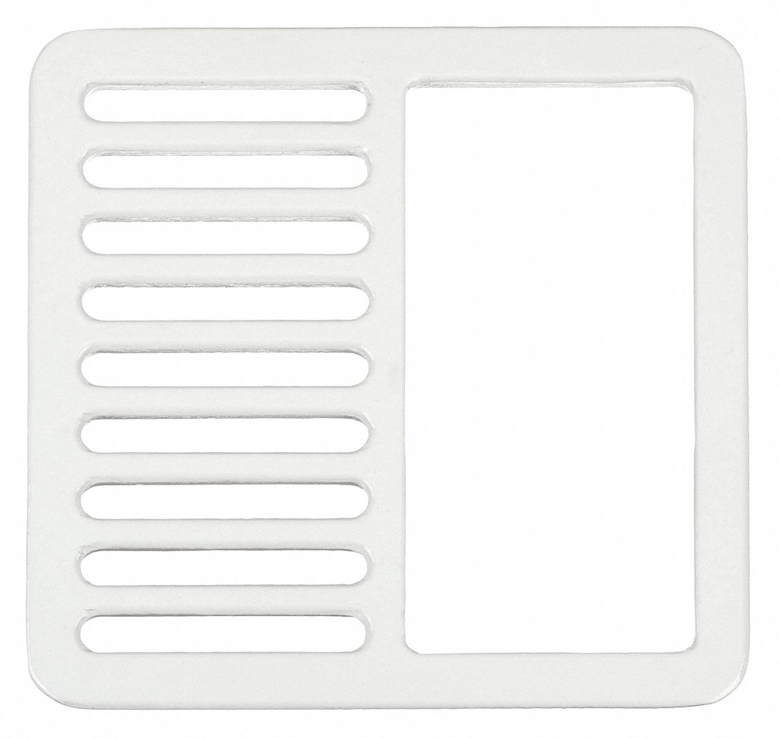 Grate: Cast Iron, 9 3/8 in Overall Wd, 1 1/4 in Overall Ht, Unfinished, Drop-In