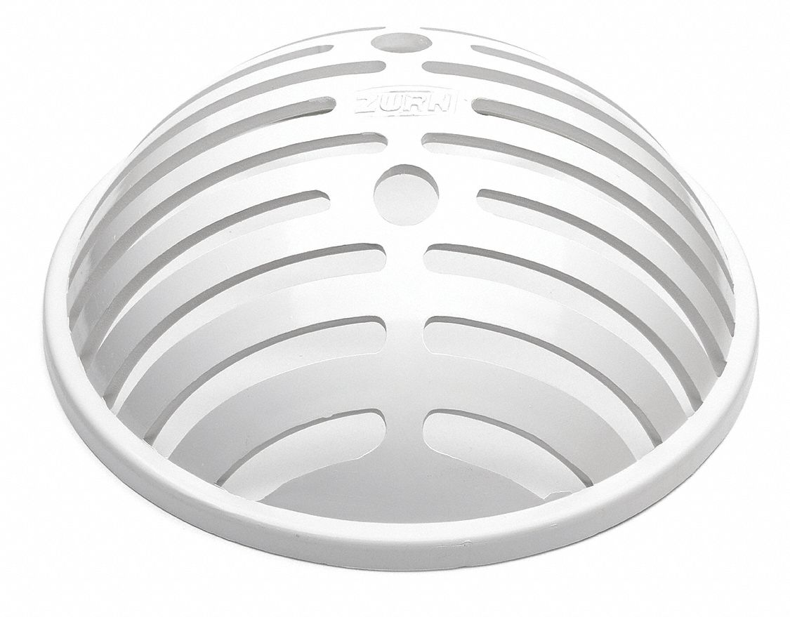 Dome Strainer: Plastic, 6 in Overall Dia, 2 7/8 in Overall Ht, Unfinished, Drop-In