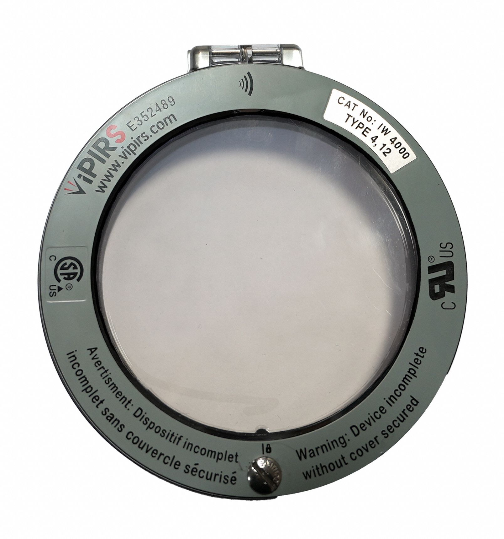 VIPIRS 4" Round Infrared Window: Viewing Panes, 2,552°F Optic Max Temp, Aluminum, Crystal, IP65 (MPN IW4000). Key specifications — Brand: VIPIRS.
