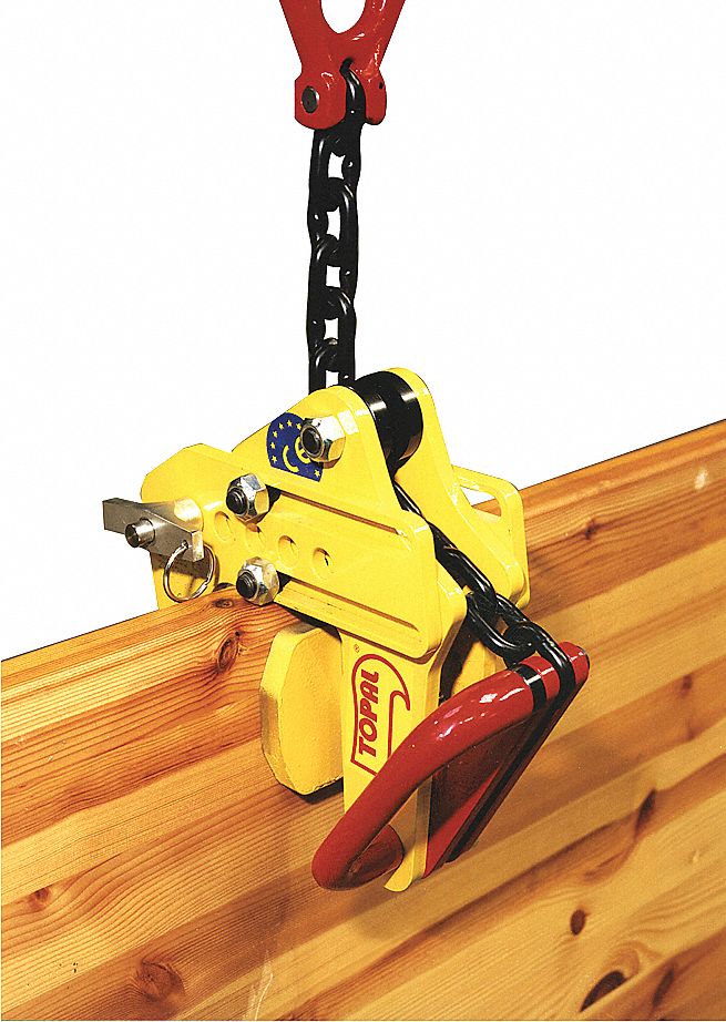 Nonmarring Plate Clamp: Vertical Lift, 1,100 lb Safe Working Load, 3-15/16 in Jaw Capacity