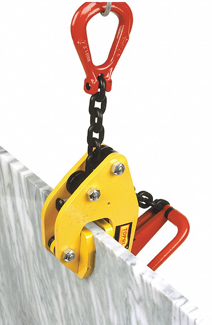 Nonmarring Plate Clamp: Vertical Lift, 3,300 lb Safe Working Load, 1-1/8 in Jaw Capacity