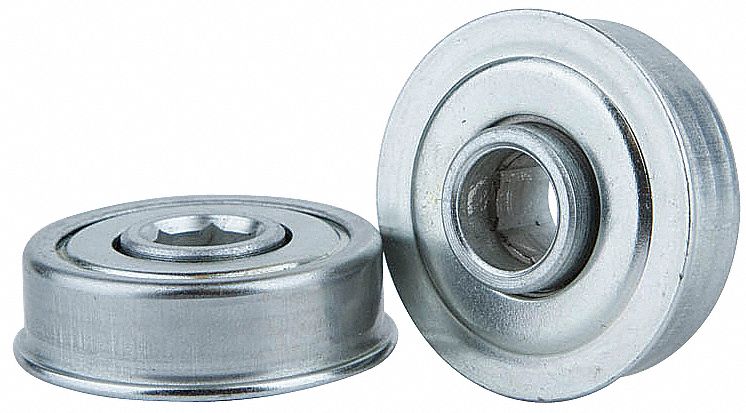 Sealed General Purpose Conveyor Roller Bearing: 7/16 in For Axle Size,  1.628 in Bearing OD, 125 lb