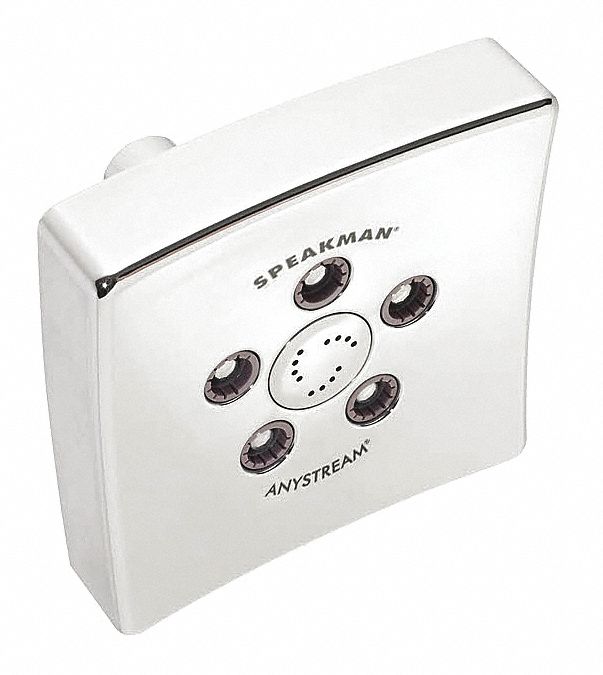 Fixed Showerhead: Kubos S-3021, 2 gpm Fixed Showerhead Flow Rate, Brass/Plastic, Multi