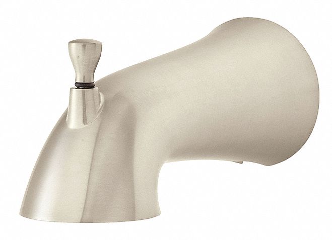 Diverter Tub Spout: 1/2 in Connection Size, Slip-Fit Connection, 6 1/8 in Spout Reach