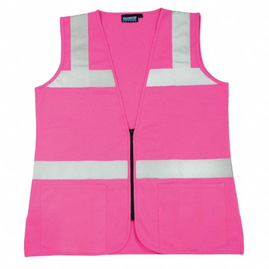 ERB SAFETY High Visibility Vest, Unrated, Pink, XL 22FF54S721 61912