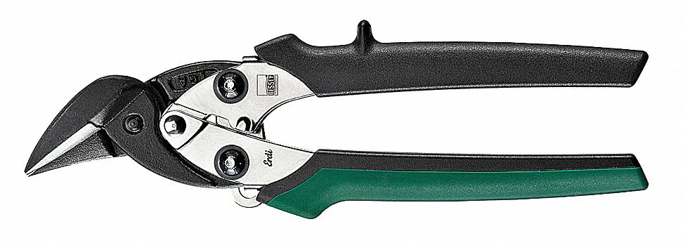 Aviation Snip: Right, 7 1/4 in Overall Lg, 1 in Cutting Lg, Steel, Plastic, Plastic