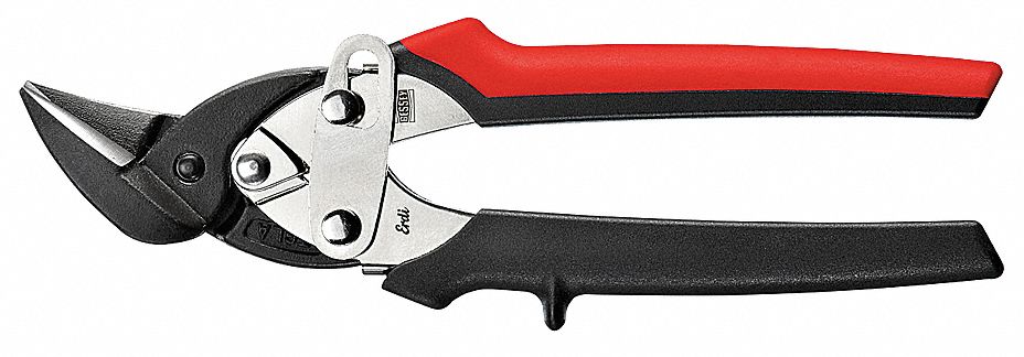 Aviation Snip: Left, 7 1/4 in Overall Lg, 1 in Cutting Lg, Steel, Plastic, Plastic