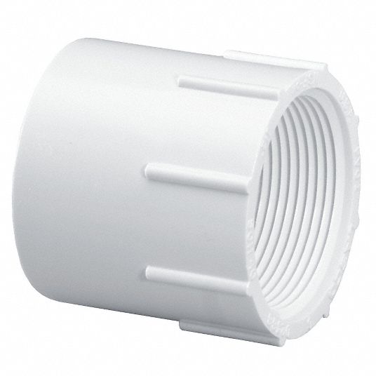 Grainger Approved Pvc Female Adapter Socket X Fnpt 1 1 2 In Pipe Size Pipe Fitting 22fj09 Grainger