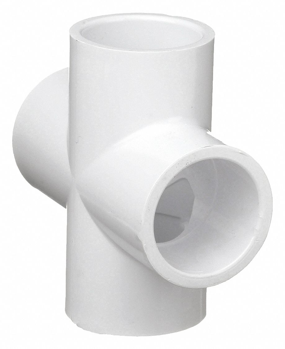 STANDARD CROSS: ½ IN X ½ IN X ½ IN X ½ IN FITTING, SCHEDULE 40, 600 PSI, WHITE