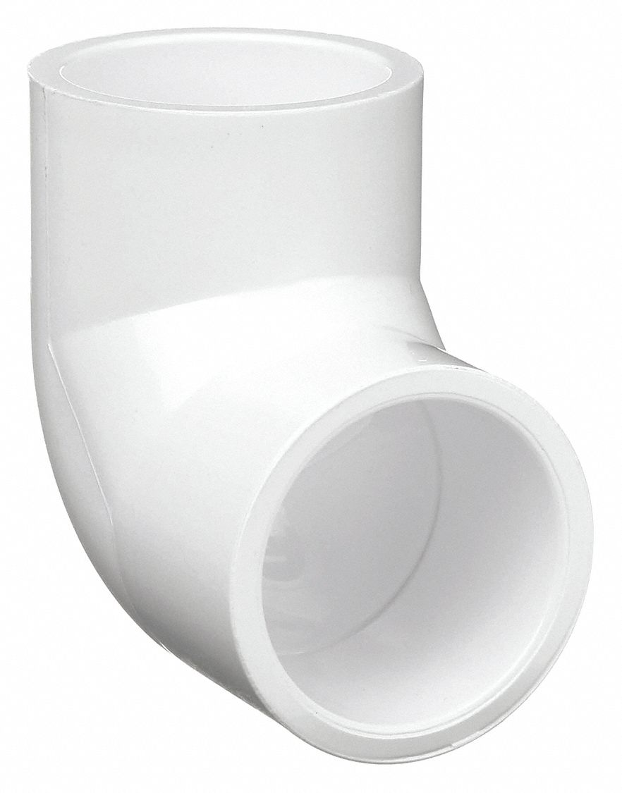 90 °  ELBOW: 1 IN X 1 IN FITTING, SCHEDULE 40, FEMALE X FEMALE SOCKETS, 450 PSI, WHITE