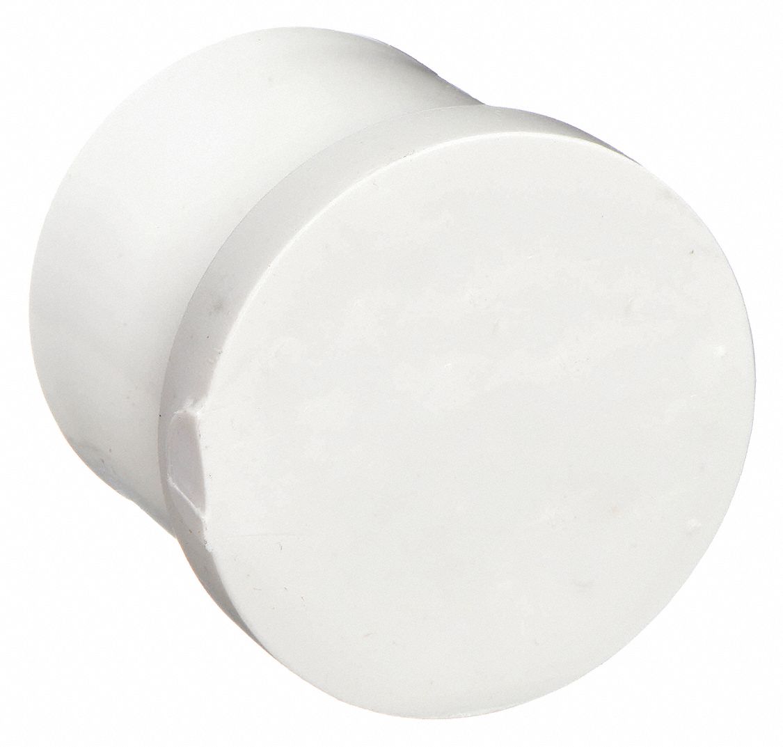 HEX HEAD PLUG: 2 IN FITTING PIPE SIZE, SCHEDULE 40, SPIGOT, 280 PSI, WHITE