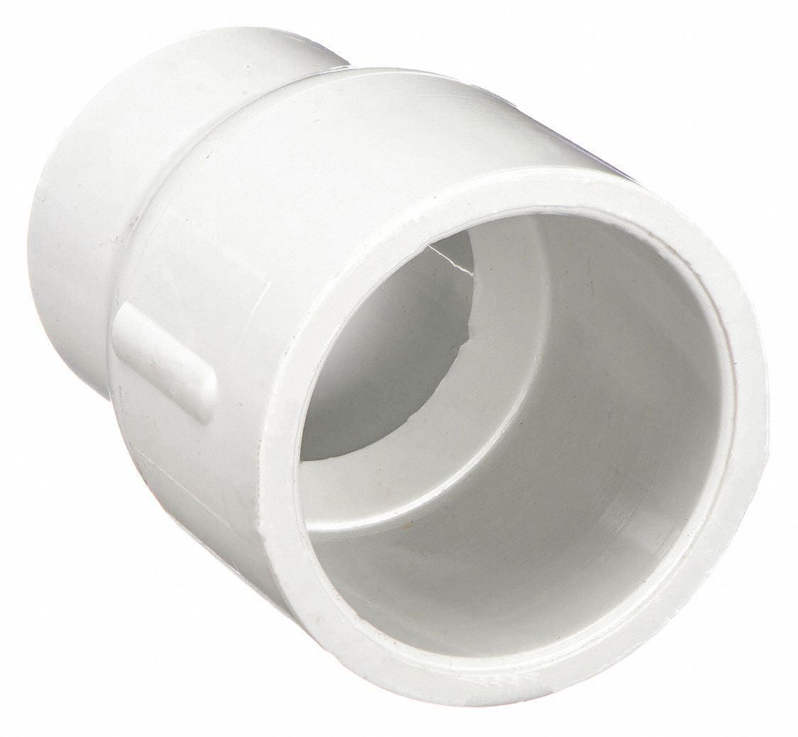 REDUCING COUPLING: 6 IN X 4 IN FITTING, SCHEDULE 40, FEMALE X FEMALE SOCKETS, WHITE