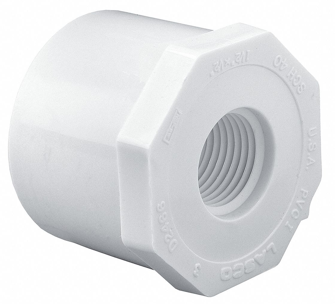 Lasco Pvc Reducing Bushing Spigot X Fnpt 3 4 In X 1 2 In Pipe Size Pipe Fitting 22fk67 438101 Grainger