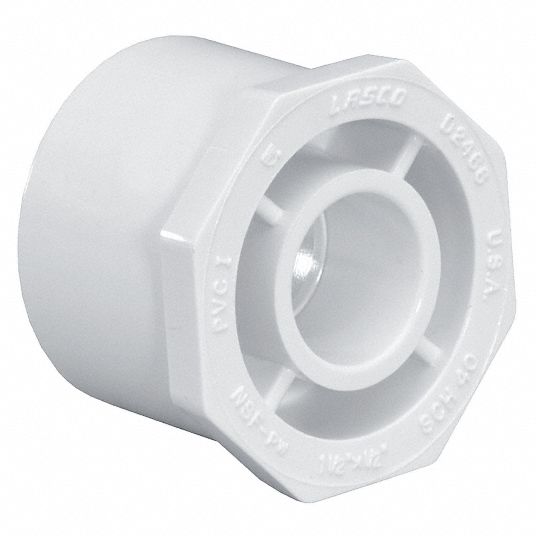 Lasco Pvc Reducing Bushing Spigot X Socket 3 4 In X 1 2 In Pipe Size Pipe Fitting 22fk68 bc Grainger