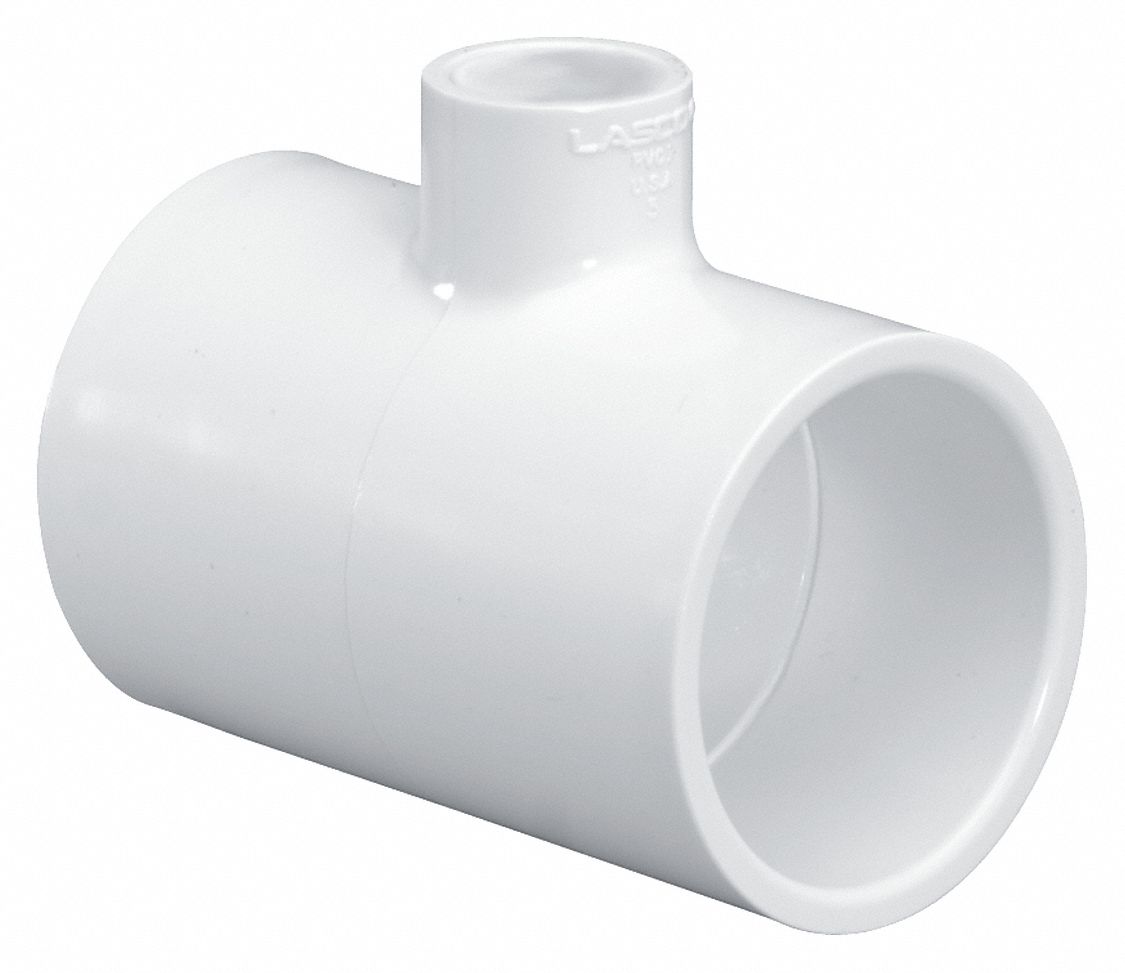 LASCO PVC Reducer Tee, Socket x Socket x Socket, 1 1/2 in x 1 1/2 in x ...