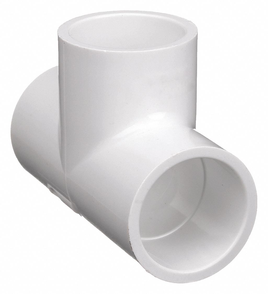 TEE: ¾ IN X ¾ IN X ¾ IN FITTING, SCHEDULE 40, 480 PSI, WHITE, PVC, POTABLE WATER