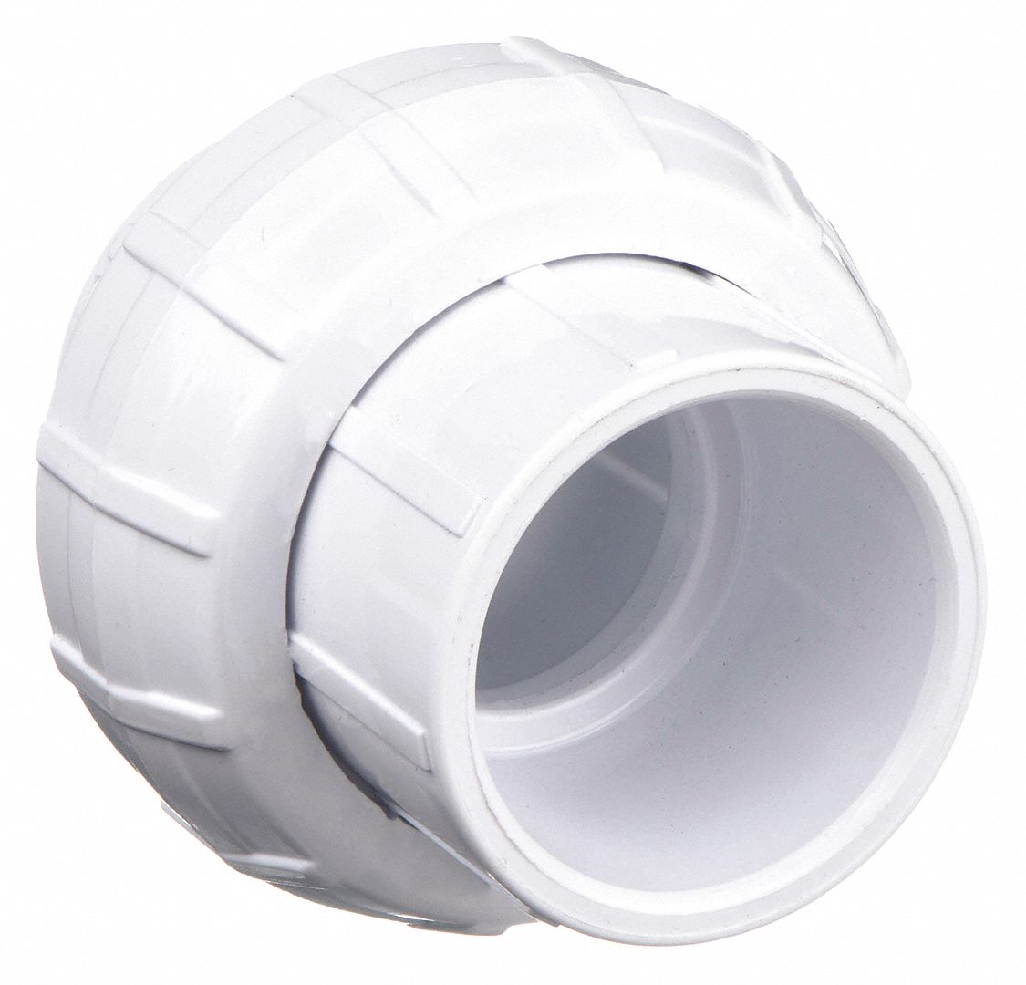 UNION: 3 IN X 3 IN FITTING, SCHEDULE 40, FEMALE X FEMALE SOCKETS, 260 PSI, WHITE