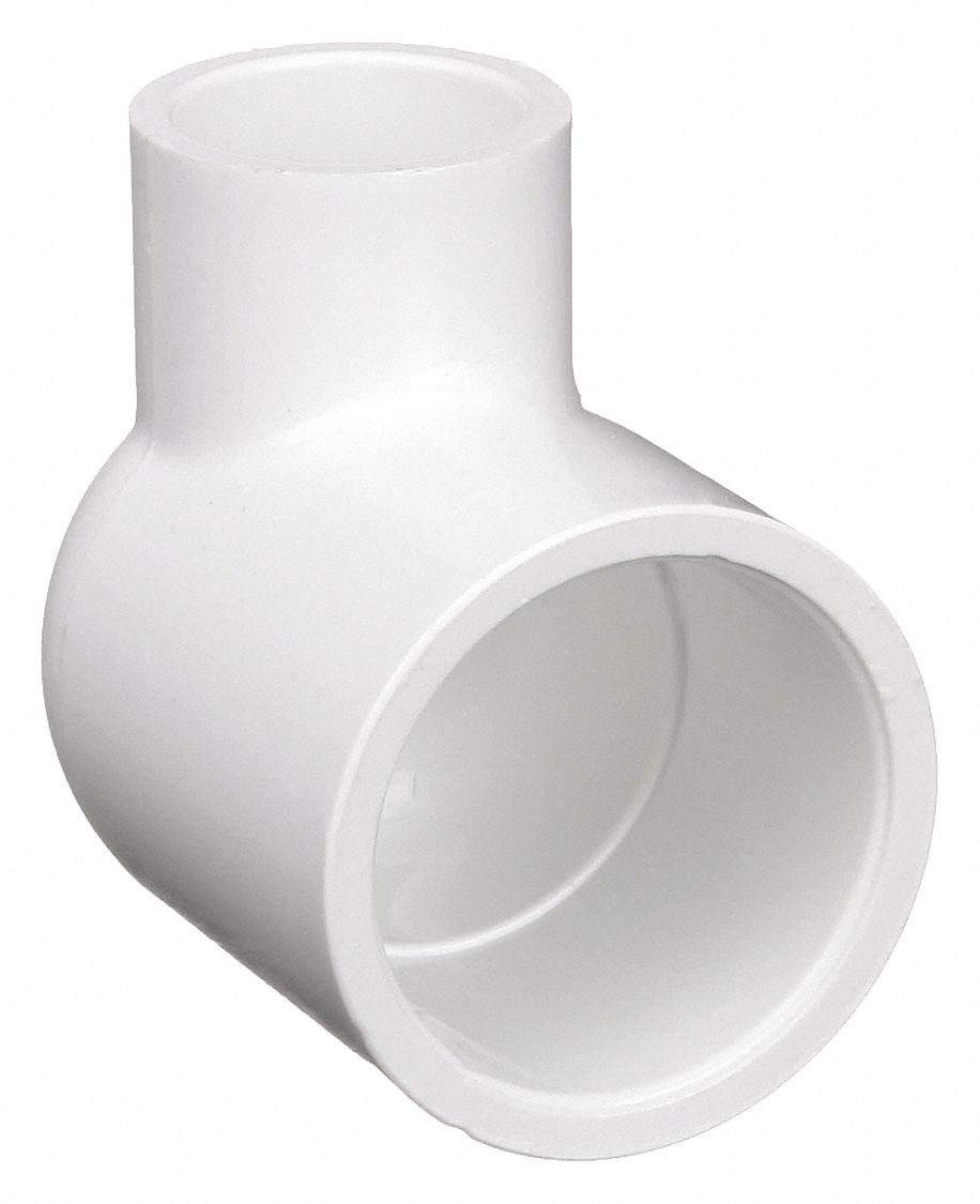 Pipe Elbow: Schedule 40, PVC, 1 1/2 in x 1 in Size, Socket x Socket, Female x Female, White, 140°F