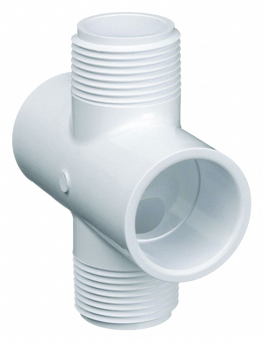 STANDARD CROSS: 1 IN X 1 IN X 1 IN X 1 IN FITTING PIPE SIZE, SCHEDULE 40, 450 PSI, WHITE