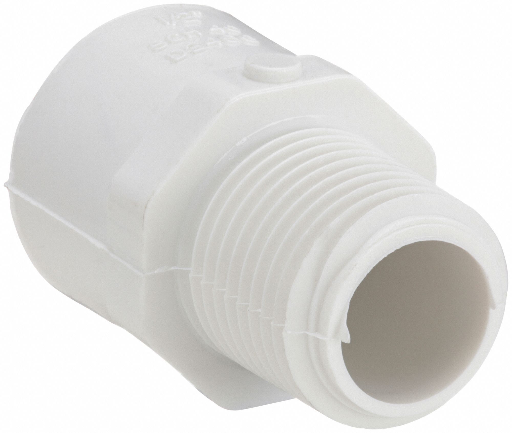 BUSHING: ½ IN X ½ IN FITTING, SCHEDULE 40, MALE NPT X FEMALE NPT, 600 PSI, WHITE