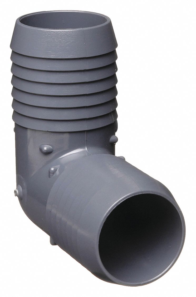 90 °  INSERT ELBOW: 3 IN X 3 IN FITTING PIPE SIZE, MALE INSERT X MALE INSERT, 200 PSI, GREY