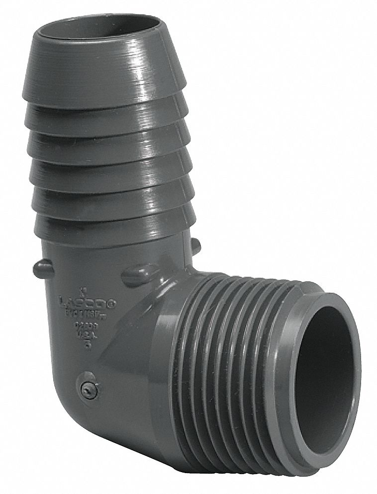 LASCO PVC Elbow, 90 Degrees, Insert x MNPT, 2 in Pipe Size Pipe Fitting 22FN181413020