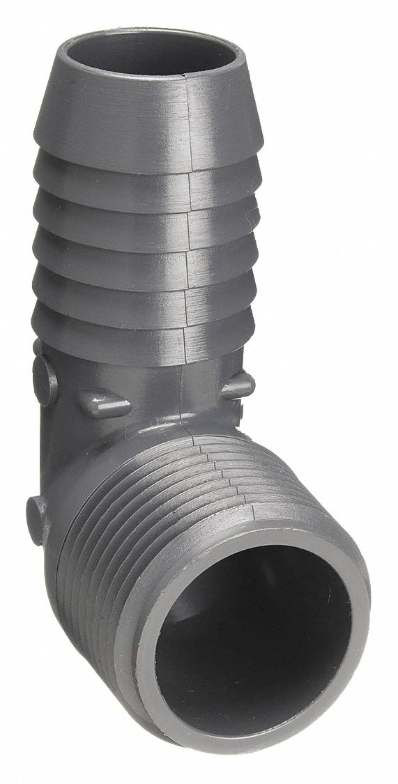 LASCO PVC Male Elbow, 90 Degrees, Insert x MNPT, 1/2 in Pipe Size