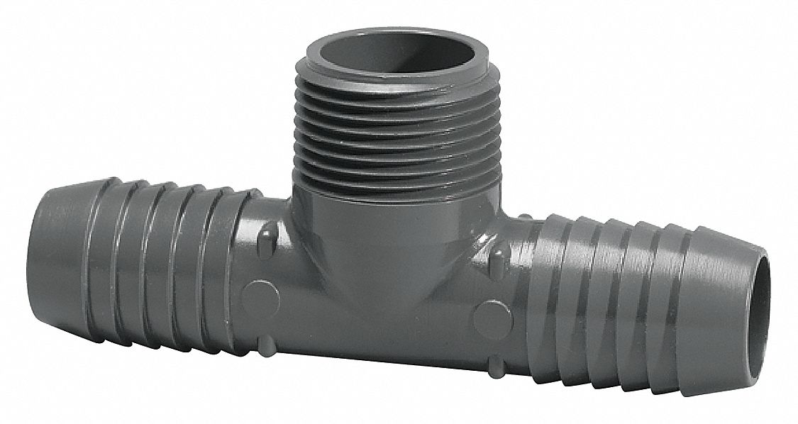 LASCO PVC Male Adapter Tee, Insert x Insert x MNPT, 3/4 in Pipe Size