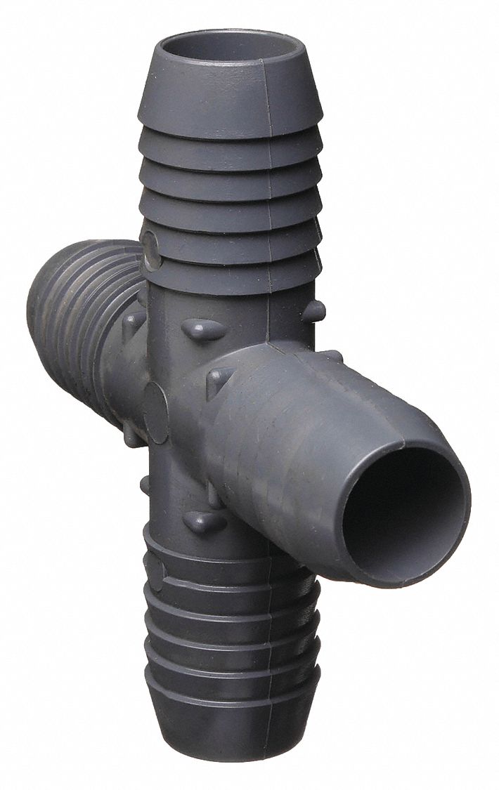 CROIX,TUYAU 1PO,INSERTION,PVC,GRIS